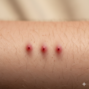 جلد متورم عليه علامات قرصة بق الفراش