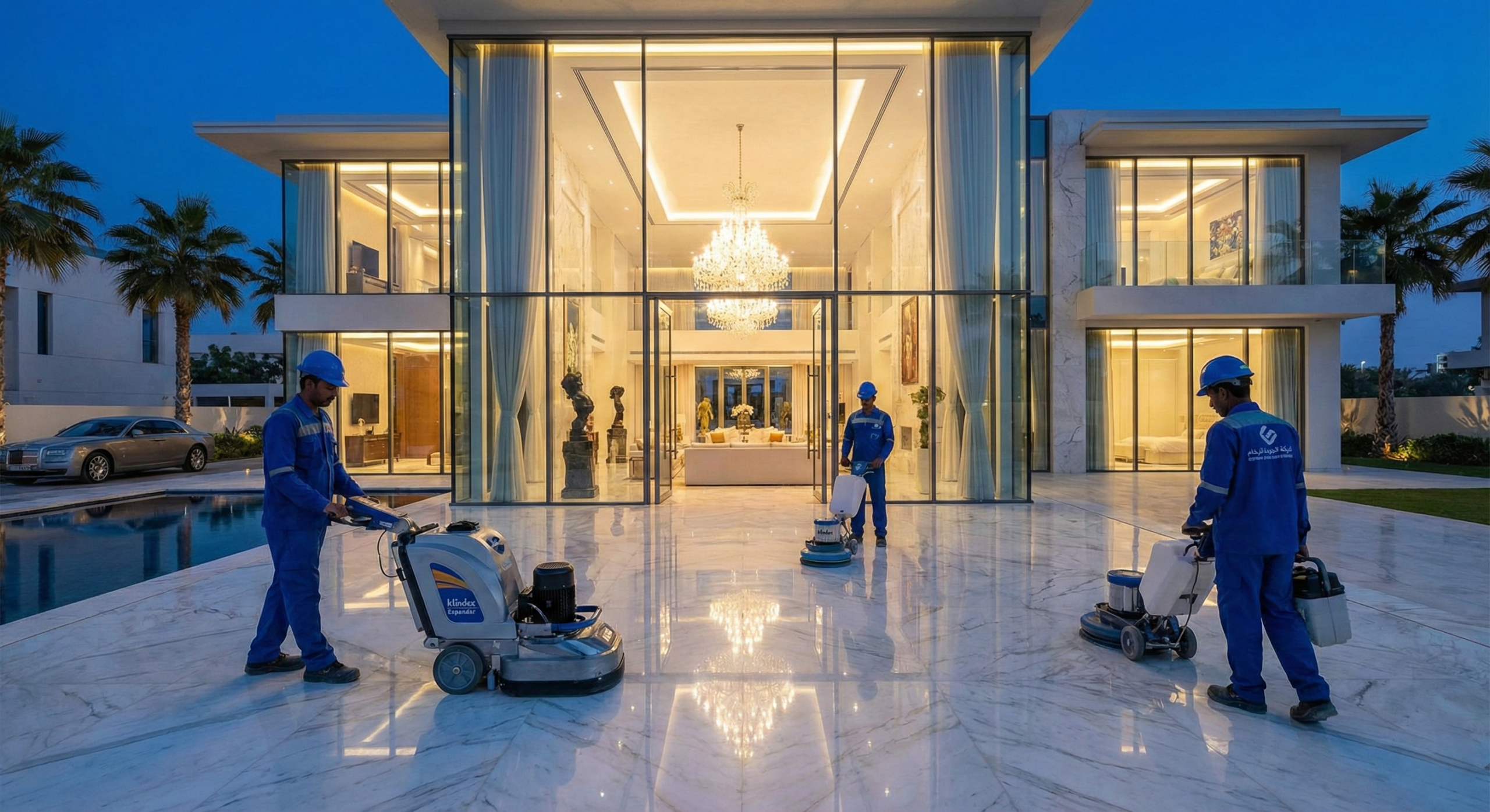 تنظيف فلل ما بعد التشطيب لاستلام المنزل جاهزاً للسكن بتقنيات العصر الحديث