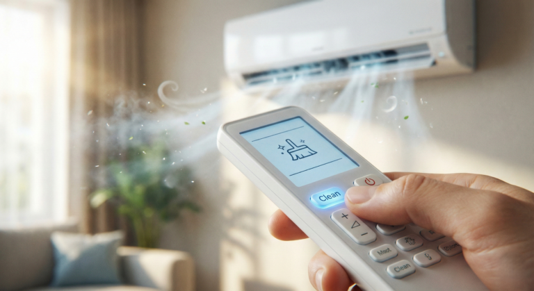 طريقة تنظيف المكيف السبلت بالريموت وتفعيل خاصية التنظيف الذاتي